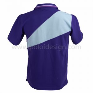 เสื้อโปโล สีม่วง ปกขาวม่วง ด้านหลัง